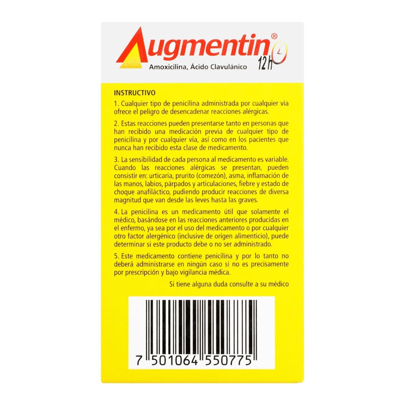 Augmentin 12H Pediátrico 200 / 28.5 Mg / 5 Ml 40 Ml Suspensión