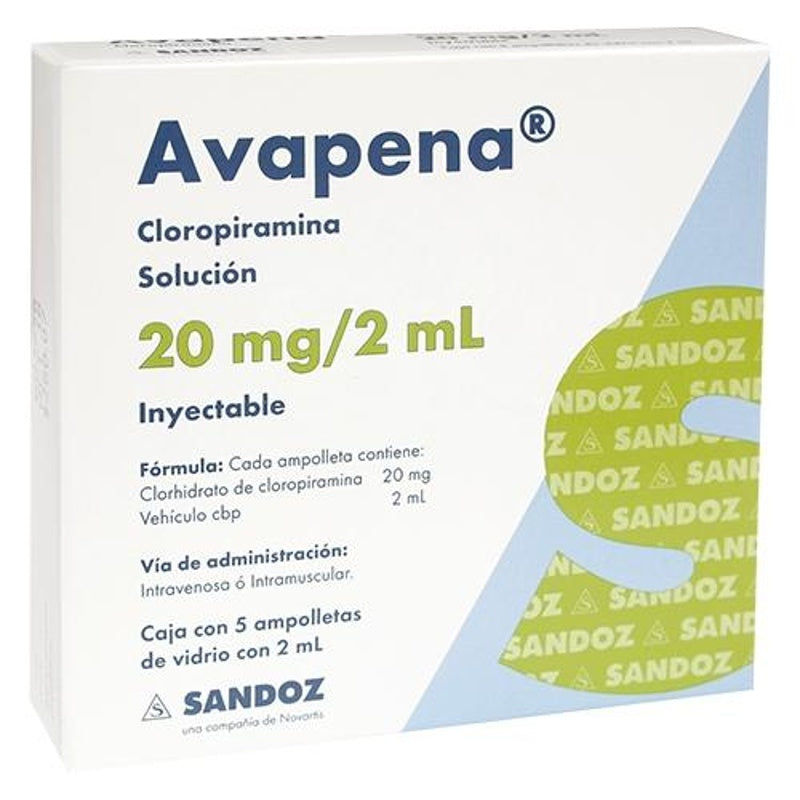 Avapena 20 Mg / 2 Ml 2 Ml 5 Ampolletas