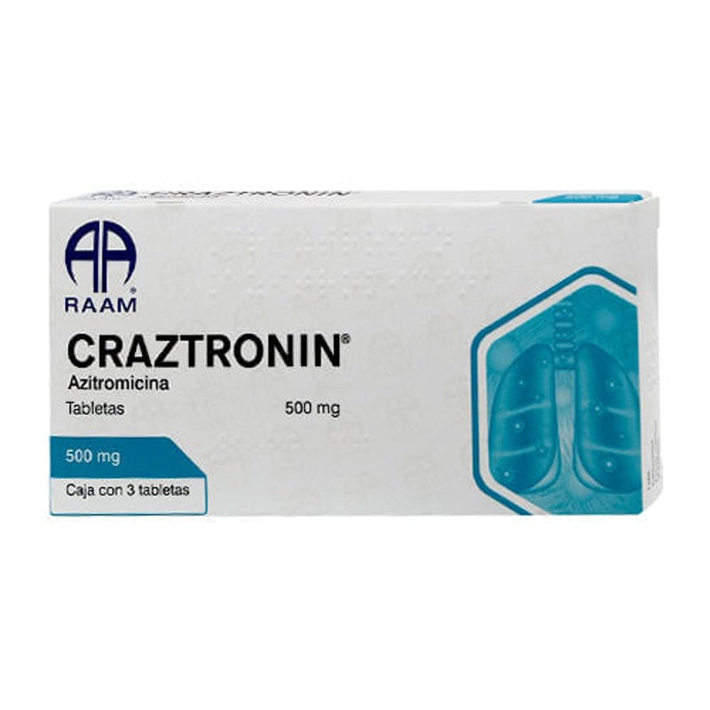 Azitromicina 500 Mg Con 3 Tabletas Craztronin