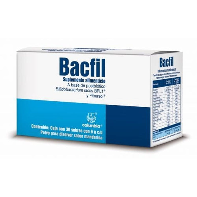 Bacfil 6 Gr Mandarina 30 Sobres Suplemento Alimenticio