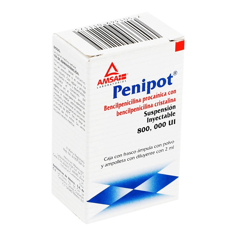 Bencilpenicilina Procainica / Bencilpenicilina Cristalina 800000Ui 2 Ml Fa Penipot 7501349011175 perfil 3