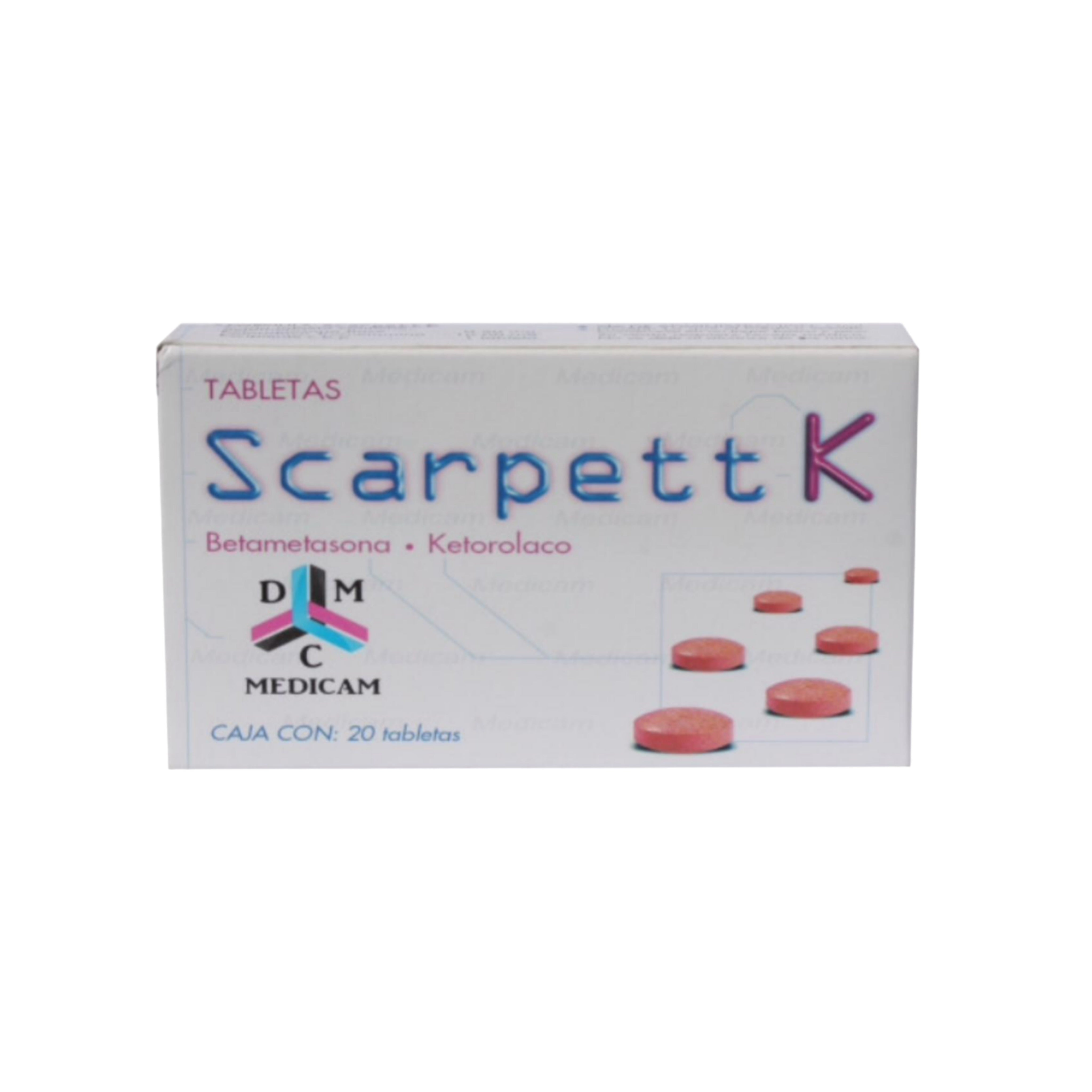Betametasona / Ketorolaco 20 Tabletas Scarpett K 1306881052206