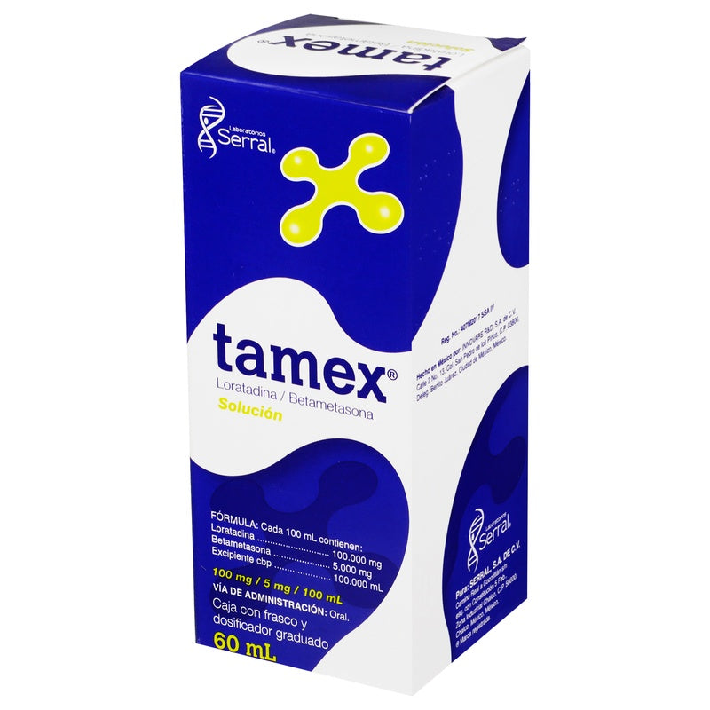 Betametasona / Loratadina 5 / 100 Mg / 100 Ml 60 Ml Solución Tamex 7501258206563 perfil 2
