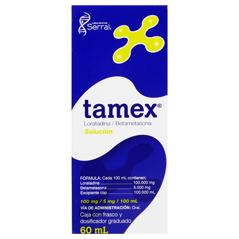 Betametasona / Loratadina 5 / 100 Mg / 100 Ml 60 Ml Solución Tamex 7501258206563 perfil 3