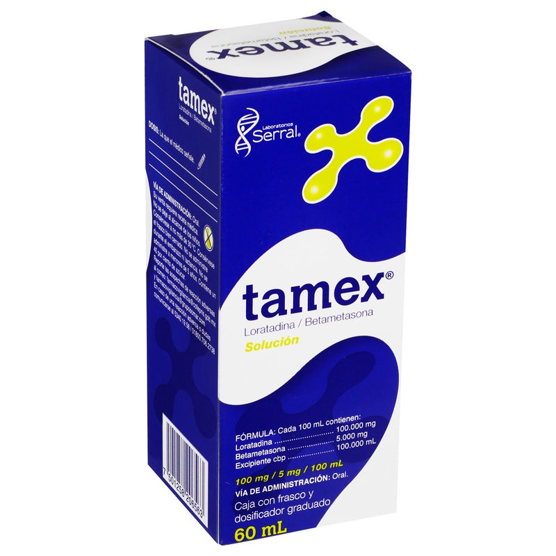 Betametasona / Loratadina 5 / 100 Mg / 100 Ml 60 Ml Solución Tamex 7501258206563 perfil 4