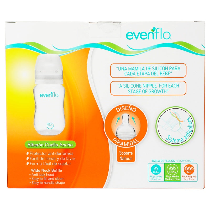 Biberón Evenflo Cuello Ancho 9 Oz 3 Pac 7501027511218