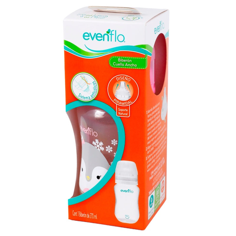 Biberón Evenflo Cuello Ancho Decorativo 9 Oz perfil 3