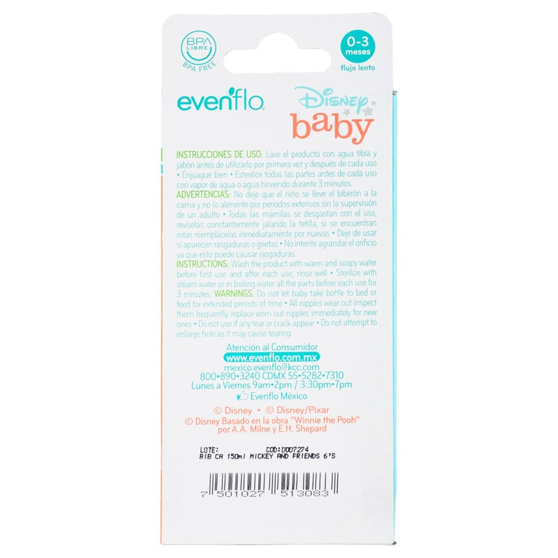 Biberón Evenflo Disney Cuello Ancho 5Oz 7501027513083 perfil 14