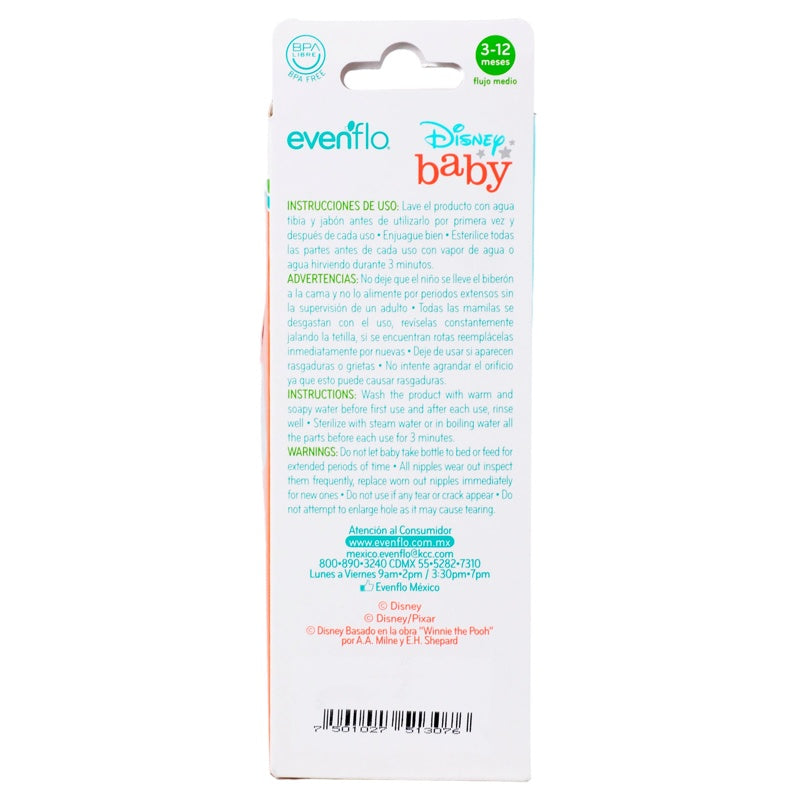 Biberón Evenflo Disney Cuello Ancho 9 Oz perfil 14