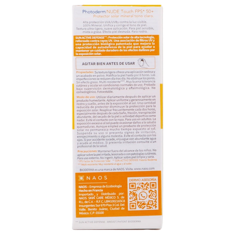 Bioderma Bloqueador Solar Photoderm Nude Clars Fps 50 40 Ml