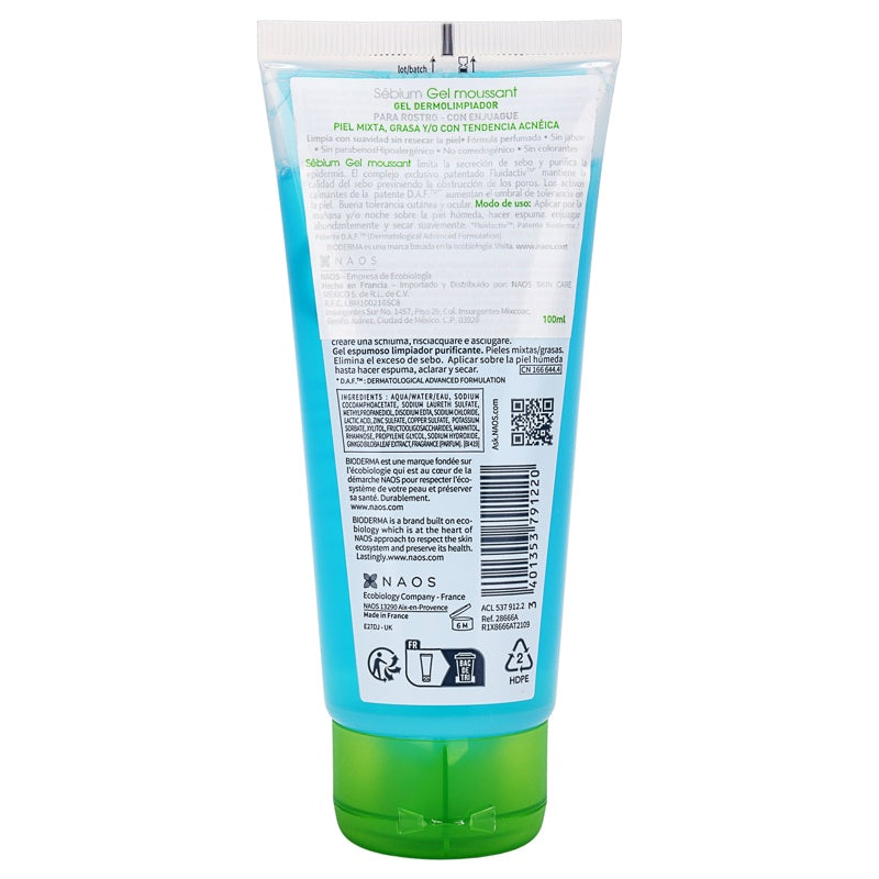 Bioderma Gel Limpiador Sebium Gel Piel Mix100 Ml