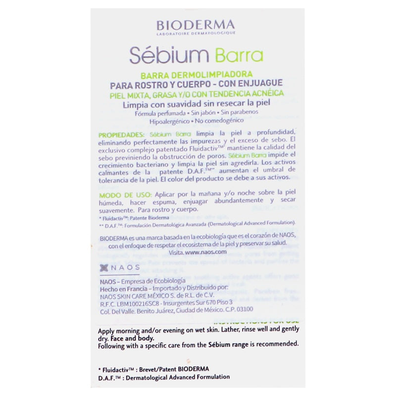 Bioderma Sebium Pain Piel Mixta 100 Gr Barra