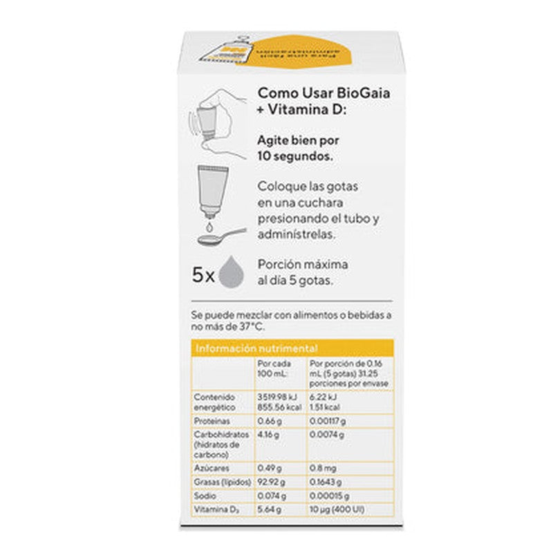 Biogaia Vitamina D 5 Ml Gotas Suplemento Alimenticio 7350012552855 7