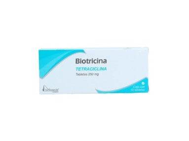 Biotricina (Tetraciclina) Tabletas 250Mg Con 10 7501563310436