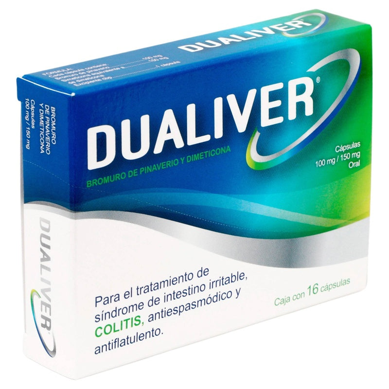 Bromuro De Pinaverio / Dimeticona 100 / 150 Mg Con 16 Capsulas Dualiver 7502274772568 perfil 2