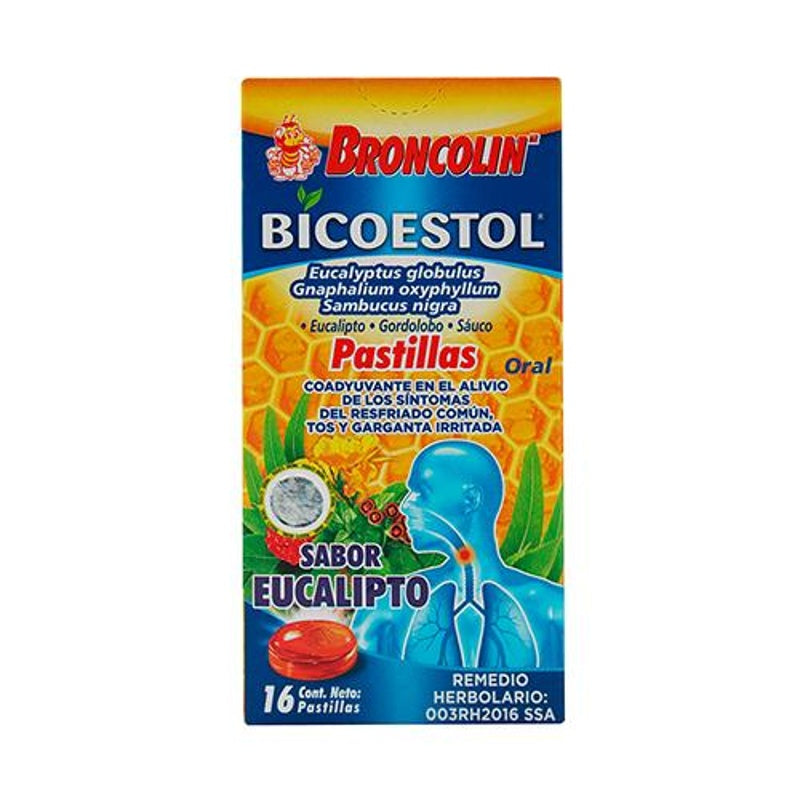 Broncolin Bicoestol Eucalipto 16 Pastillas