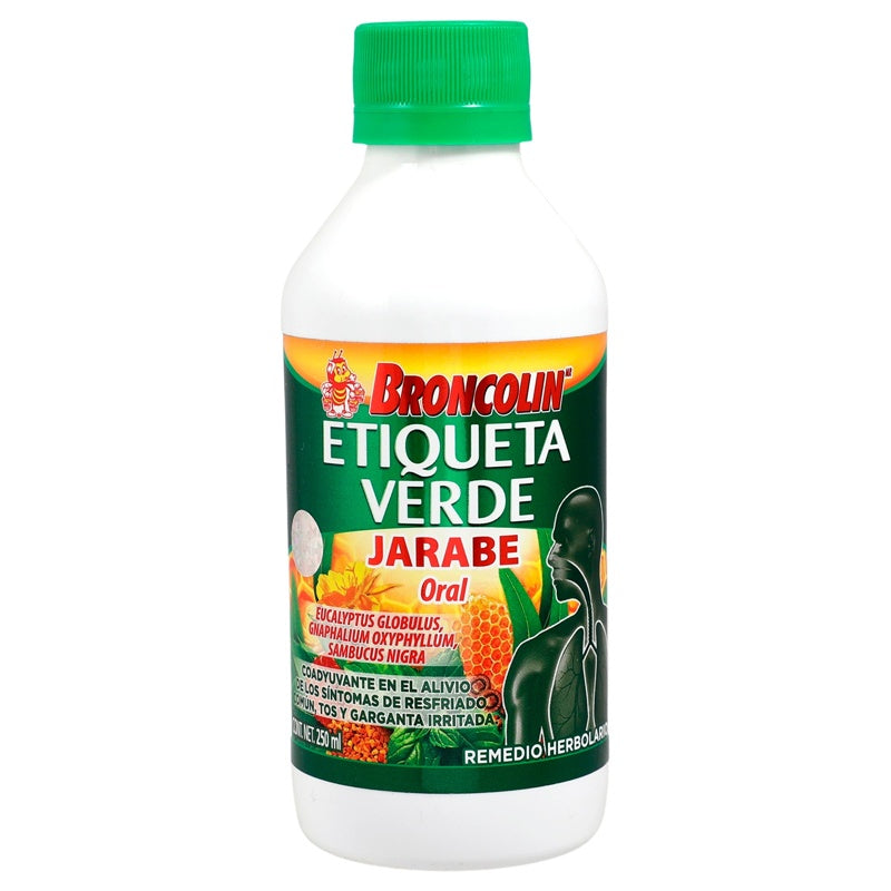 Broncolin Etiqueta Verde 250 Ml Jarabe