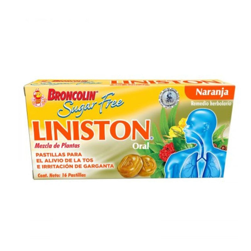 Broncolin Sugar Free Naranja 35 Gr 16 Pastillas