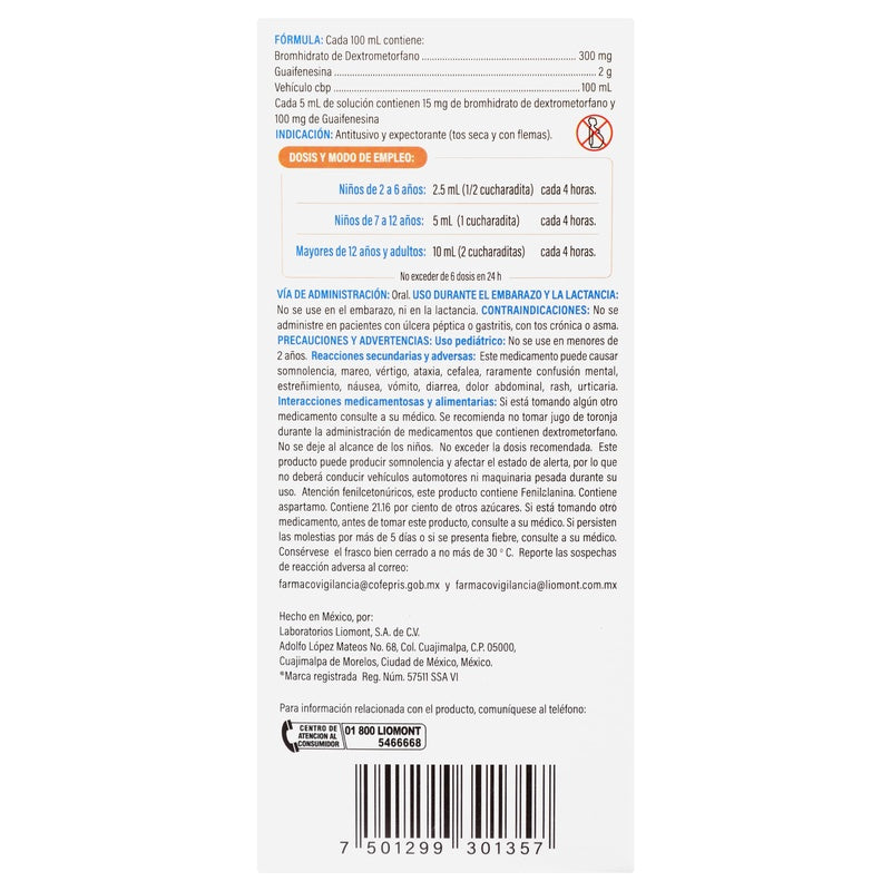 Broncomed 300 Mg / 2 G / 100 Ml 120 Ml Solución 7501299301357 perfil 3