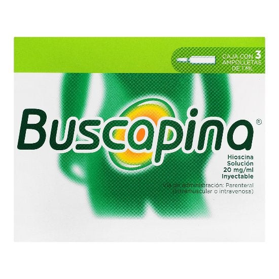 Buscapina 20 Mg 3X1 Ml Ampulas 1557 7501037908015