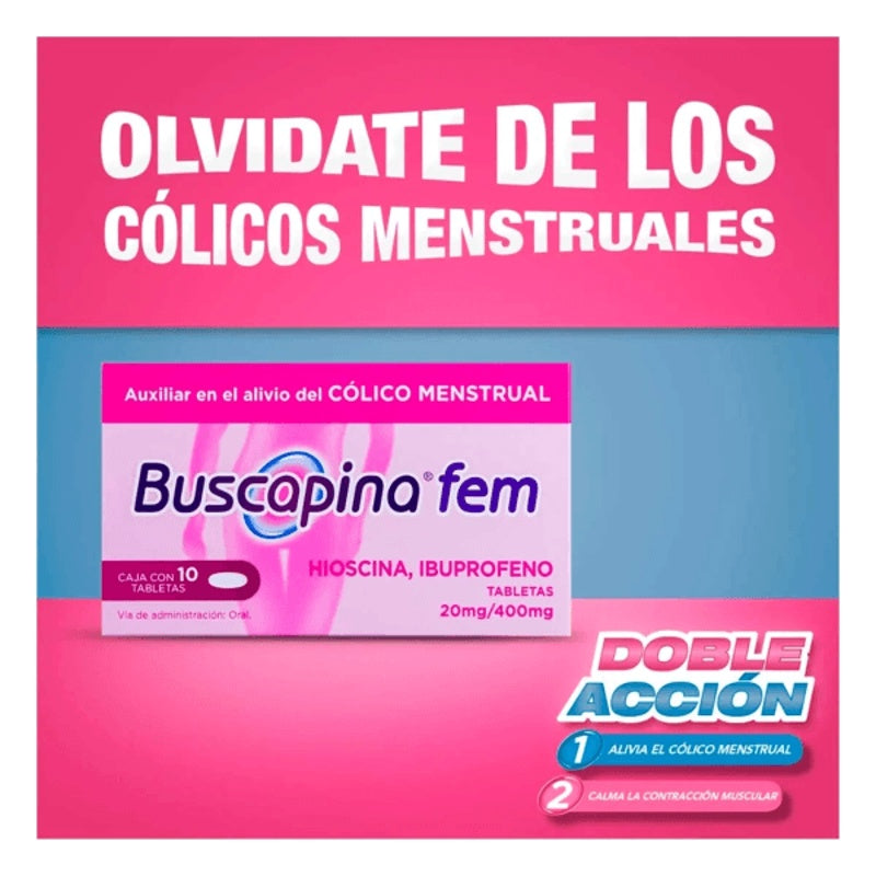 Buscapina Fem 20 / 400 Mg Con 10 Tabletas 1656