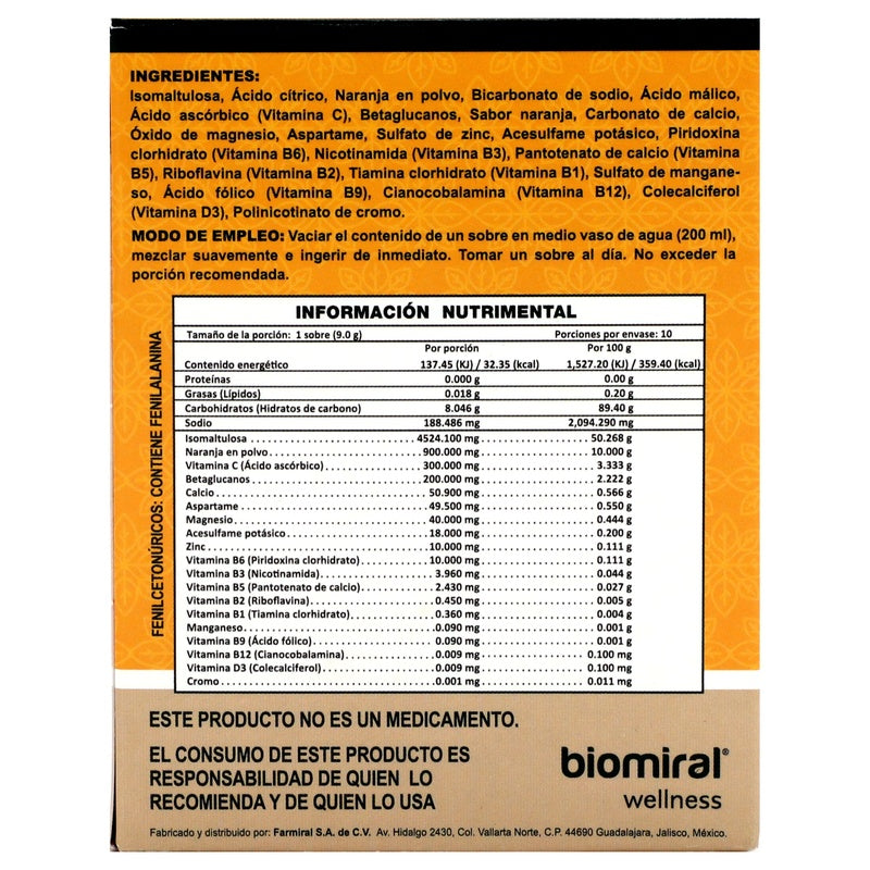 C-Vym Cero Azucar 9 Gr 10 Sobres Suplemento Alimenticio 7503020089770 perfil 7