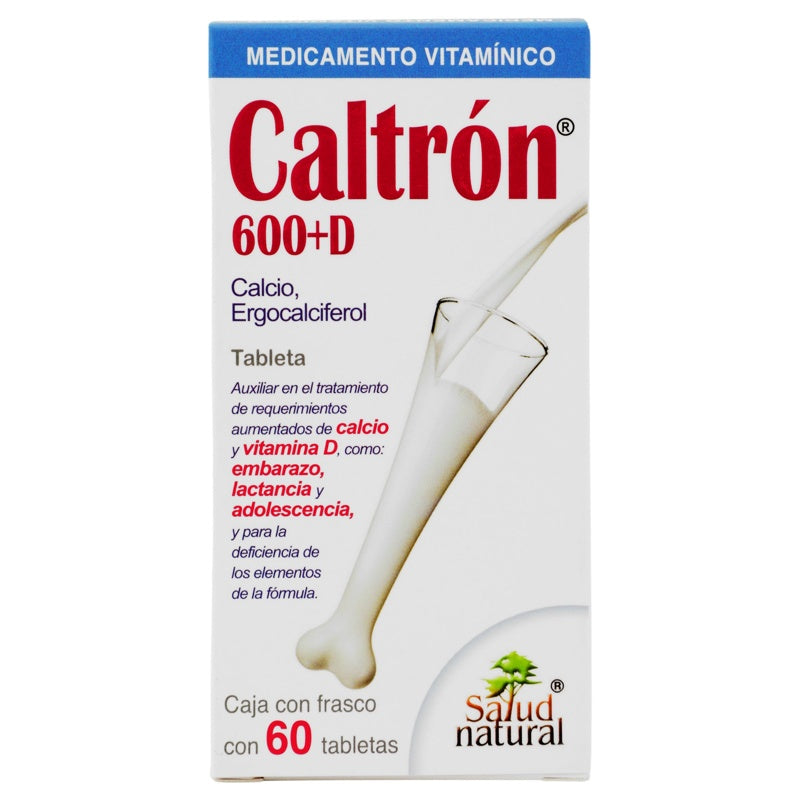 Calcio / Vitamina D 600 Mg Con / 125Ui 60 Tabletas Caltron D
