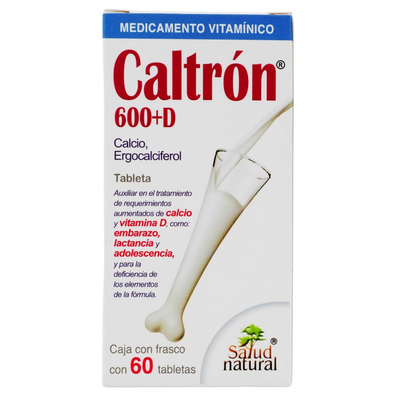 Calcio / Vitamina D 600 Mg Con / 125Ui 60 Tabletas Caltron D