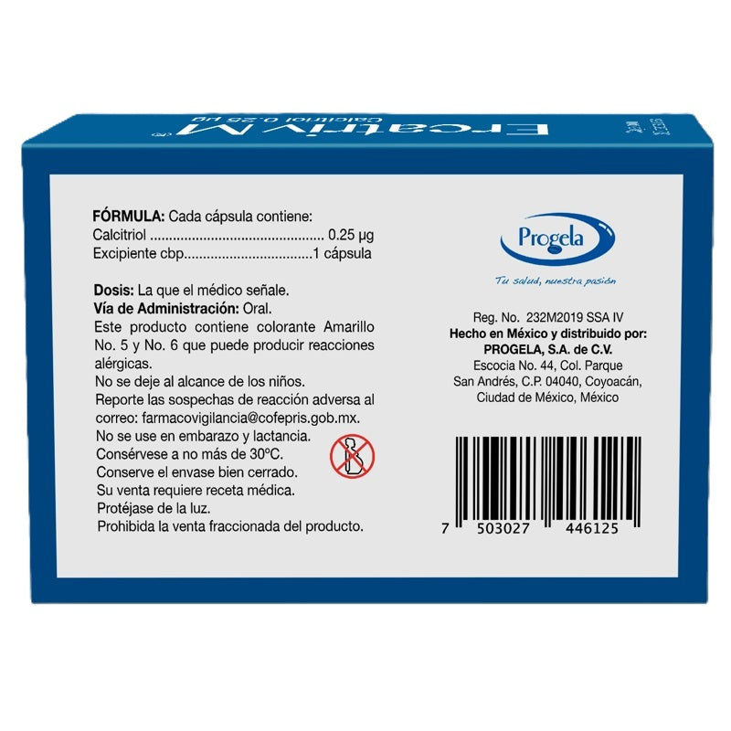 Calcitriol 0.25 50 Capsulas Ercatriv