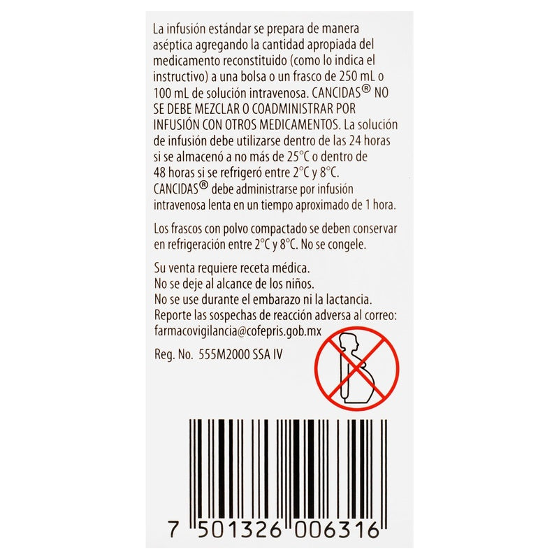 Cancidas 50 Mg Solución Inyectable Iv 7501326006316 perfil 5
