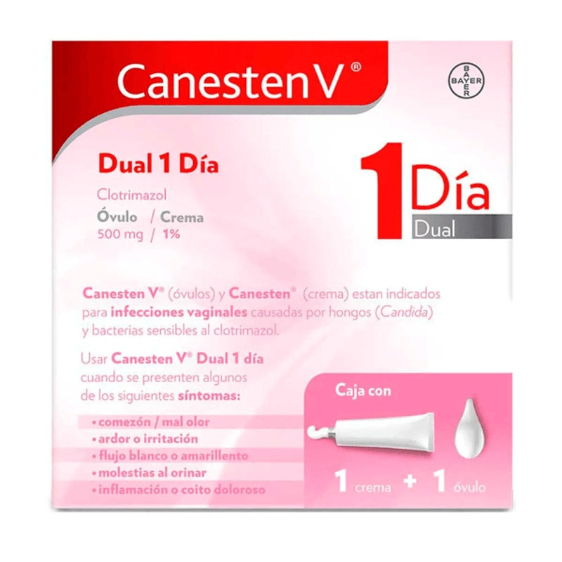 Canesten V 1 Dia Dual Con 1 Óvulo 1 Crema 10 Gr