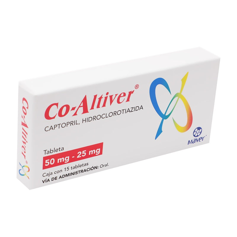 Capsulas Topril / Hidroclorotiazida 50 / 25 Mg Con Con 15 Tabletas Coaltiver 7502009740718