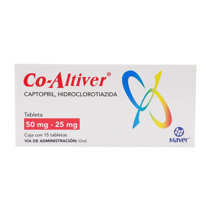 Capsulas Topril / Hidroclorotiazida 50 / 25 Mg Con Con 15 Tabletas Coaltiver 7502009740718 perfil 3