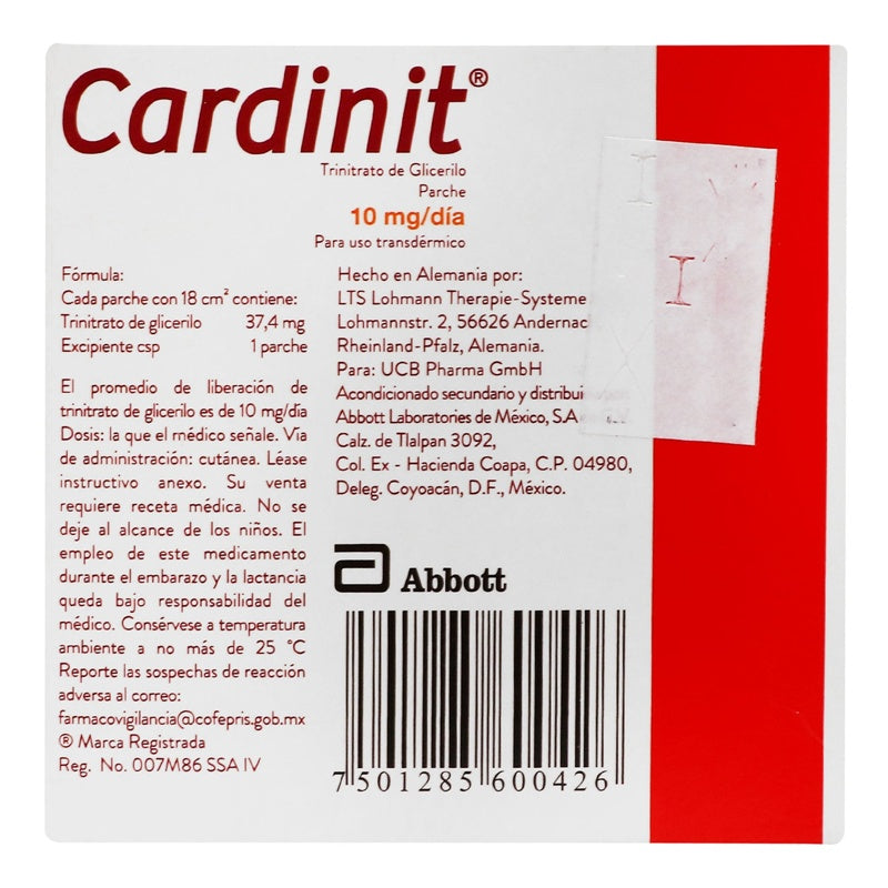 Cardinit 10 Mg 7 Parche