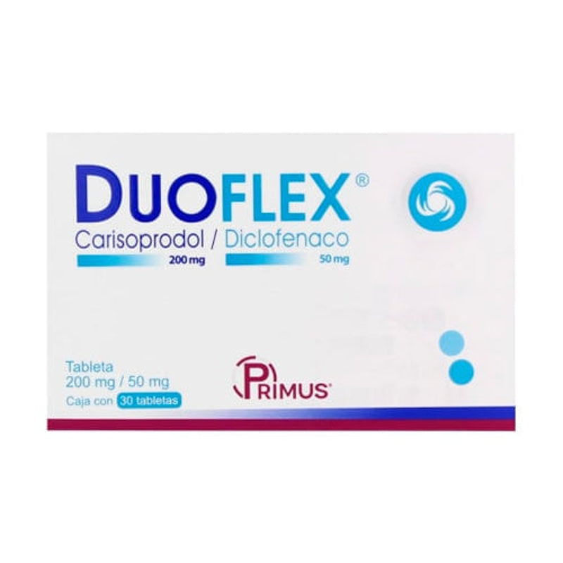 Carisoprodol / Diclofenaco Sodico 200 / 50 Mg Con 30 Tabletas Duoflex