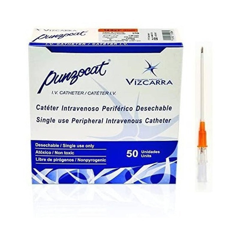 Cateter Punzocat Naranja Vizcar 14X52Mm Sobres