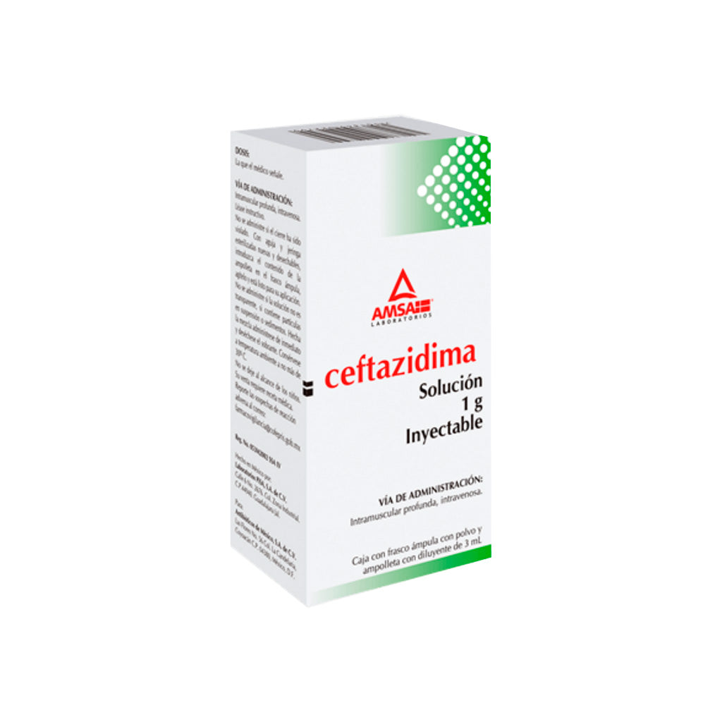 Ceftazidima 1 Gr 3 Ml Solución Iny Amsa 7501349022799