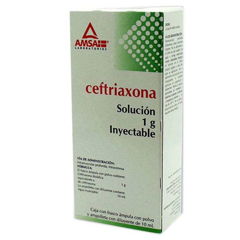 Ceftriaxona 1 Gr 10 Ml I V Frasco ímpula Amsa 7501349022010