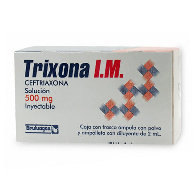 Ceftriaxona 500 Mg I.M. 1X2 Ml Frasco ímpula Trixona