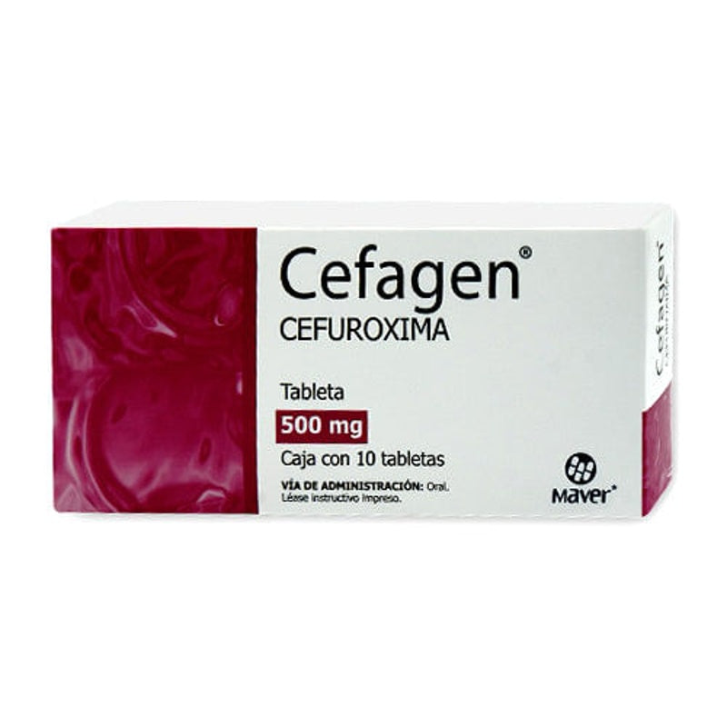 Cefuroxima 500 Mg Con 10 Tabletas Cefagen
