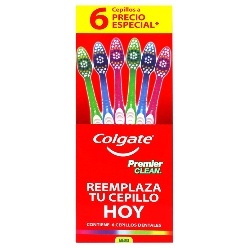 Cepillo Dental Colgate Premier Clean 6 Piezas