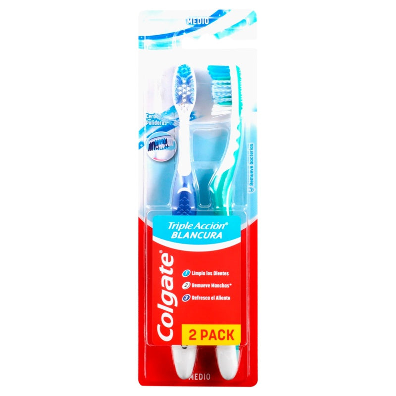 Cepillo Dental Colgate Triple Accion Blancura 2X1