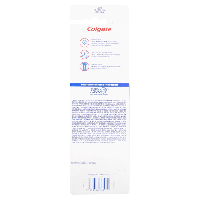 Cepillo Dental Colgate Triple Accion Blancura 2X1 perfil 2