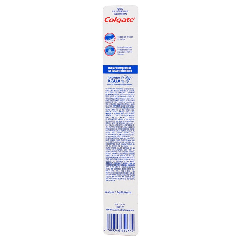 Cepillo Dental Colgate Zigzag Charcoal 12 Piezas perfil 2