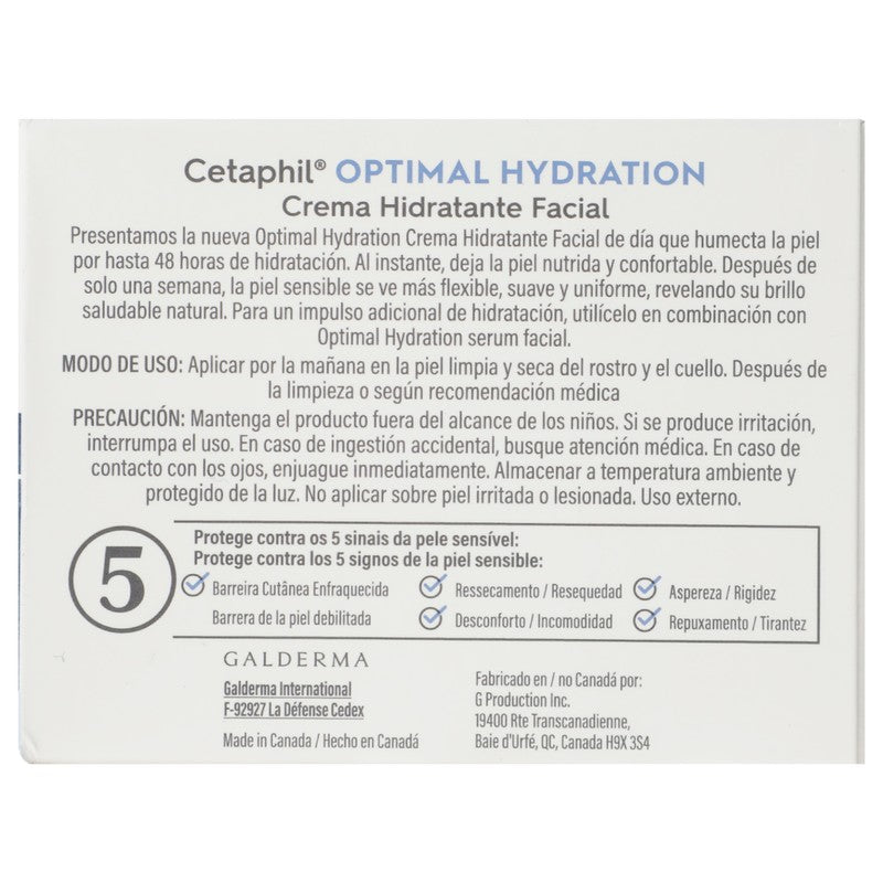 Cetaphil Optimal Hidratacion Facial 48 Gr 3499320011655 5