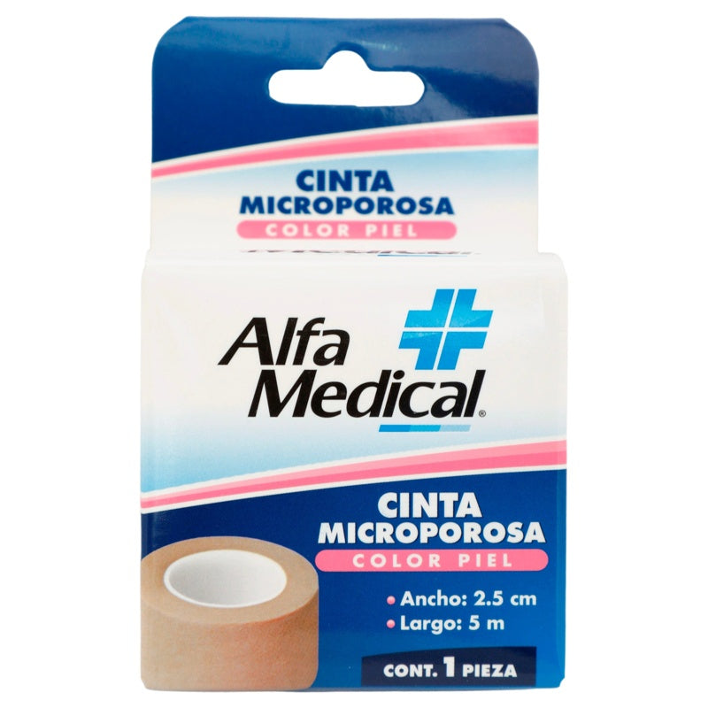 Cinta Microporosa Alfa Mediano Piel 2.5 Cm