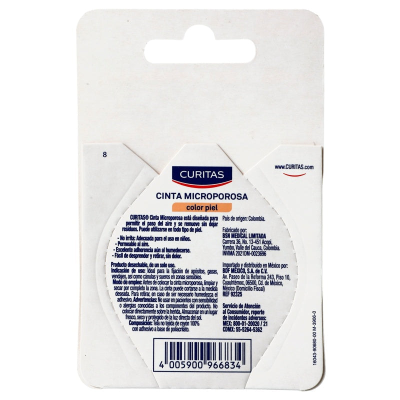Cinta Microporosa Curitas Piel 2.5Cm X4.5M 4005900966834 perfil 7