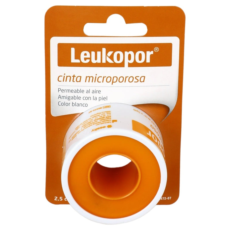 Cinta Microporosa Leuko Blanca 2.5Cmx4.57M Pieza 7707331803241 perfil 2