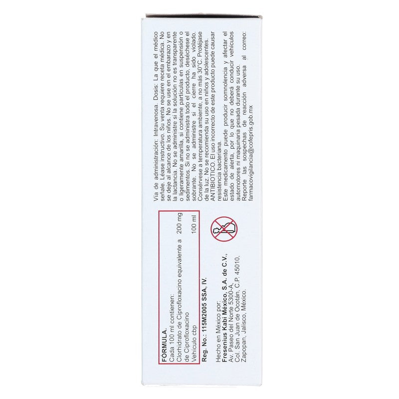 Ciprofloxacino 200 Mg  100 Ml 100 Ml Bolsa Cepokab 7501052713625 8