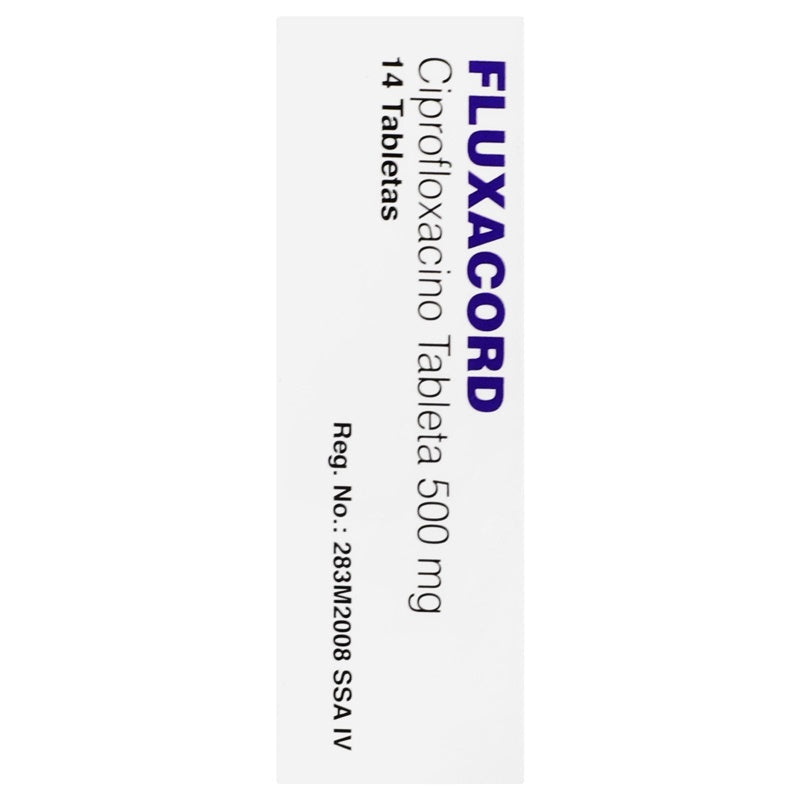 Ciprofloxacino 500 Mg Con 14 Tabletas Fluxacord